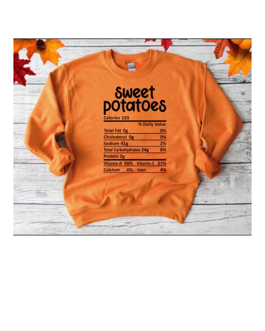 Holiday Foodie Sweatshirt Sweet Potatoe